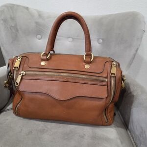 Rebecca Minkoff Tan Leather Shoulder Bag with Gold Hardware